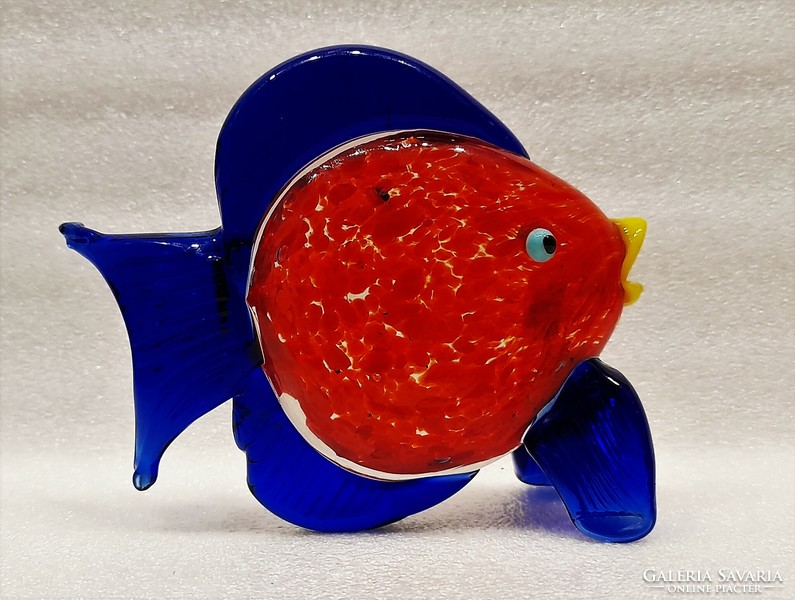 Retró Muránói művészi üveg hal