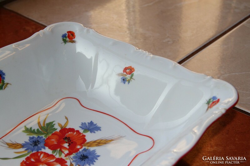 Zsolnay poppies floral square tray