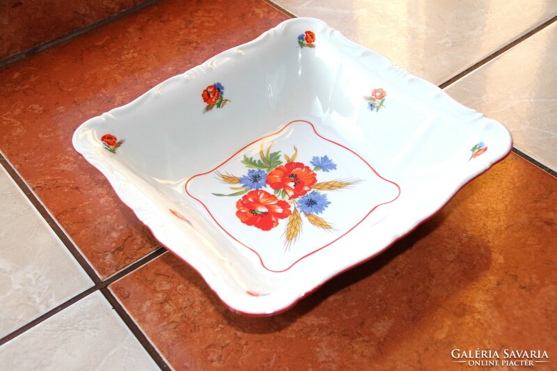 Zsolnay poppies floral square tray