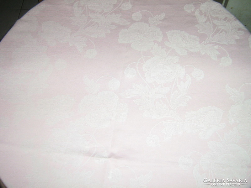 Beautiful vintage pink floral damask tablecloth