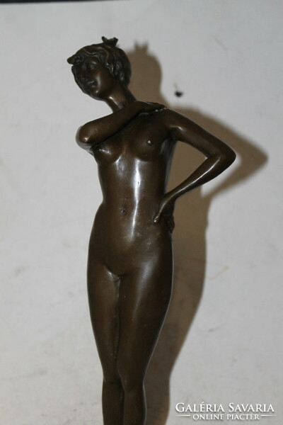 Antique signed bronze nude statue 576
