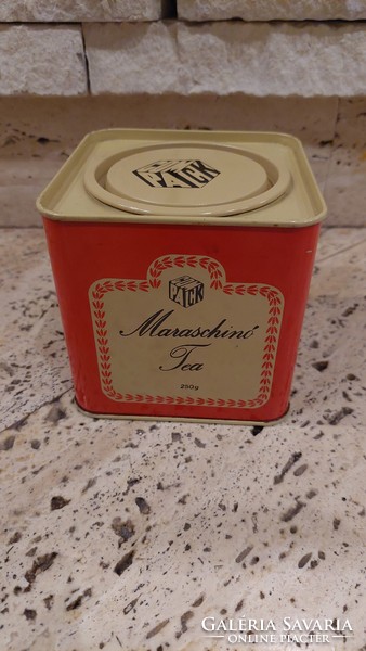 Compack Maraschinó teás régi pléhdoboz szép állapotban