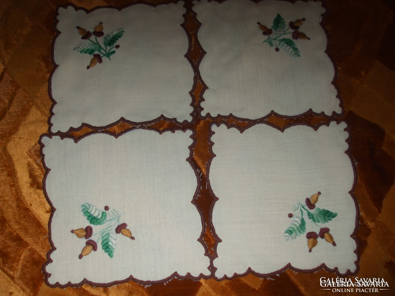 Acorn-patterned handmade tablecloths, sun fabric, machine hemmed, unused