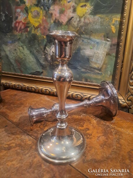 Original antique Berndorf silver-plated candlestick pair 1870