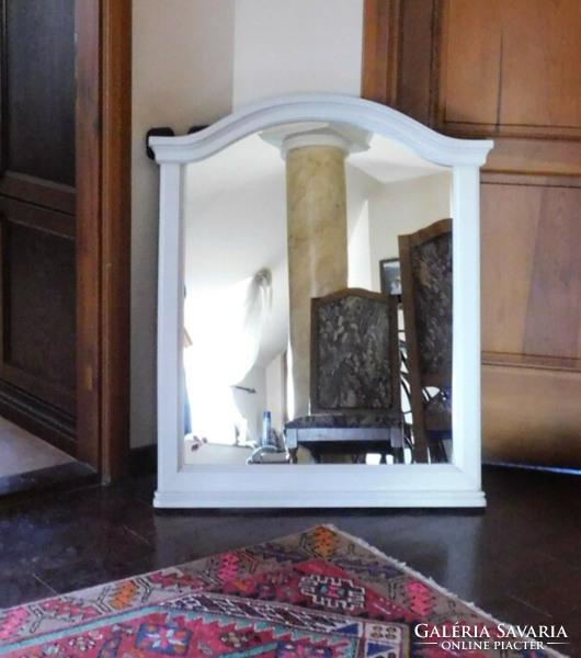 Nagy méretű tükör fehér fakeretben (101x84cmÖ