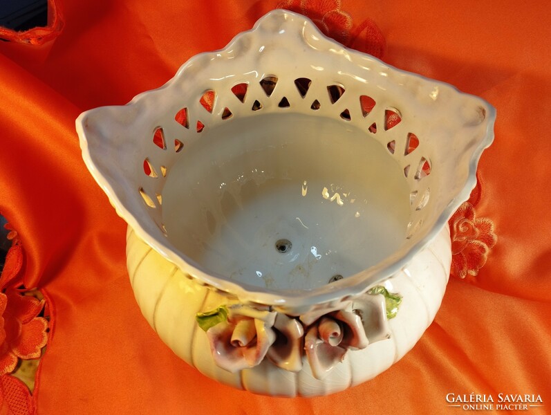 Large antique openwork bowl