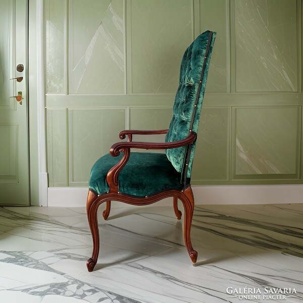 Antique style hardwood frame armchair
