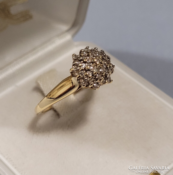 14 K arany női gyémánt gyűrű 3,33 g