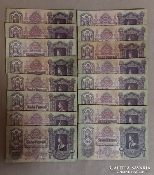 100 pengő 16.db LOT 1930.