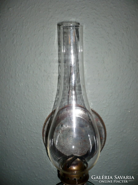 Spotlight wall or table kerosene lamp, old glass body, 38 cm. High