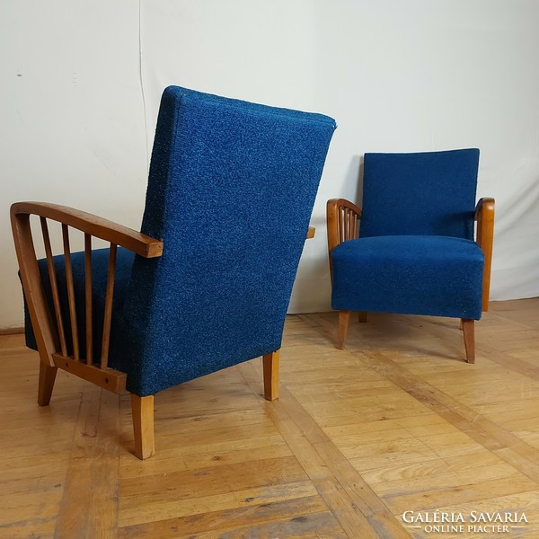 Retro oak armchair with cane armchair [price/piece]