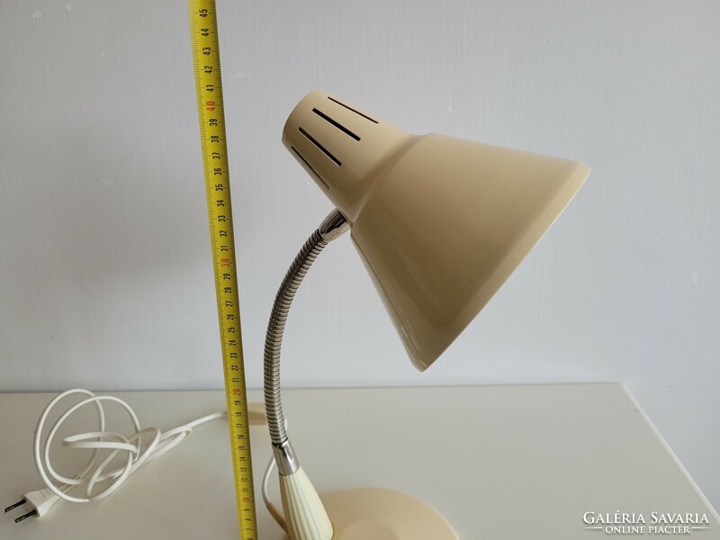 Régi retro fémbúrás gégecsöves nagy méretű asztali lámpa mid century