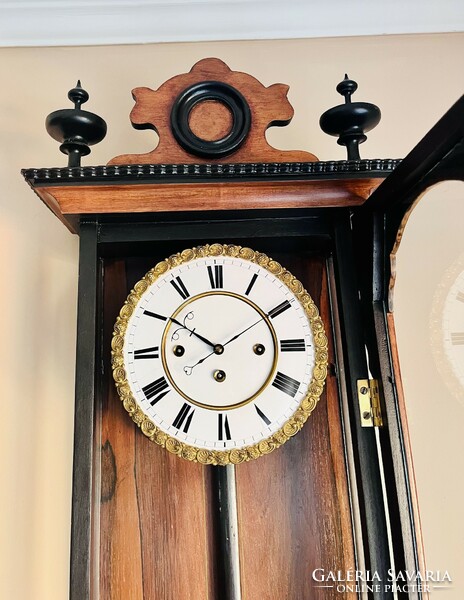 Biedermeier quarter-stroke wall clock, circa 1850, a rarity