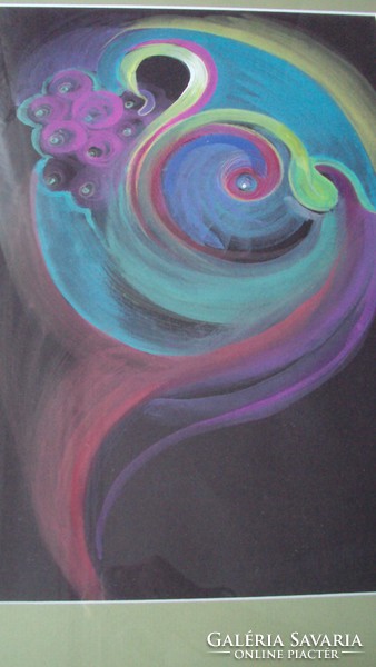Swirling shapes --- abstract painting.