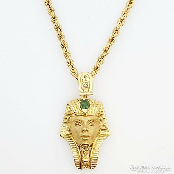 18 carat chain with pendant with Tutankhamun statue