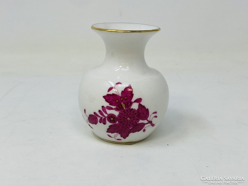 Small purple porcelain vase with Appony pattern in Herend (6.5 cm) rz