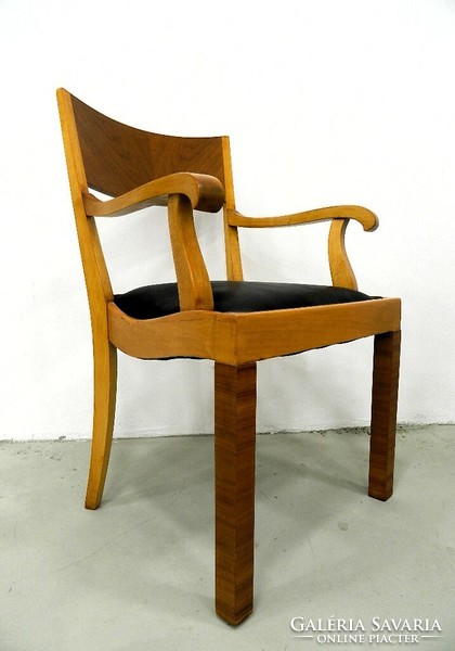 Art deco karfás bőr szék / Íróasztal szék