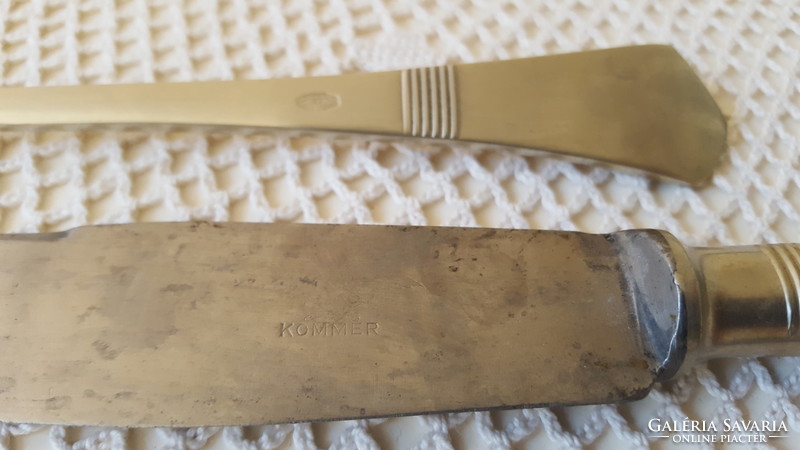 Old kommer alpaca cutlery set, in original box