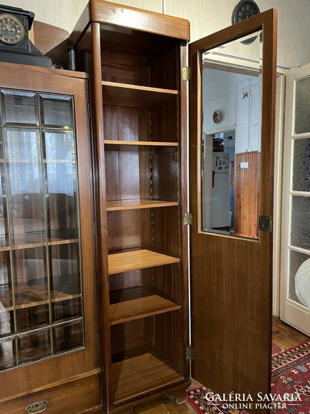 Bookcase with art deco style features, polished/faceted glass, xx. No. First half.