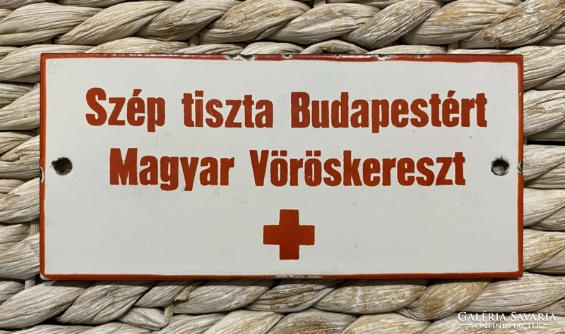 Szép tiszta Budapestért - zománctábla (zománc tábla)
