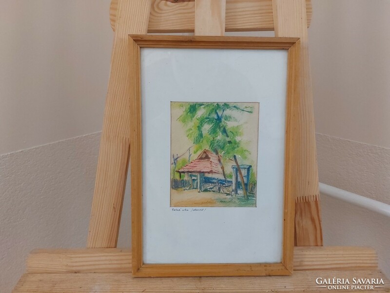 K) watercolor painting by János Luczi with a 21x31 cm frame