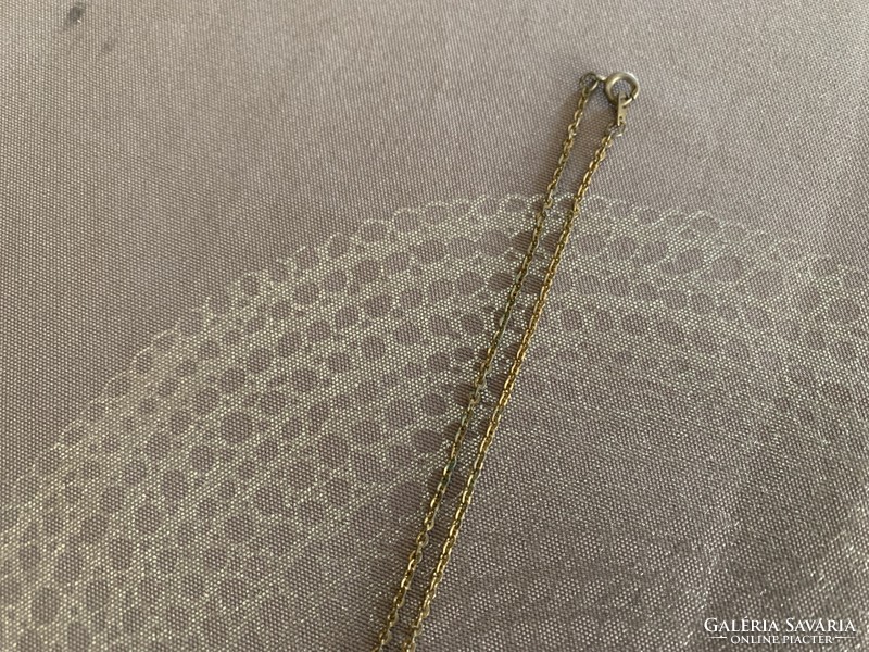 Vintage gobelin betétes fém nyaklánc, nosztalgia