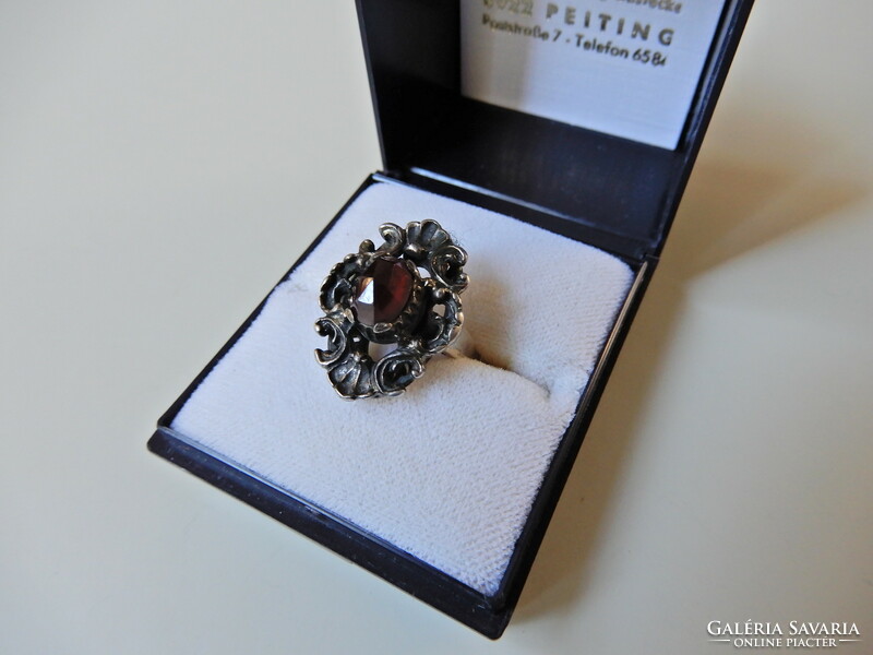 Old bartel&sohn silver ring with garnet stone