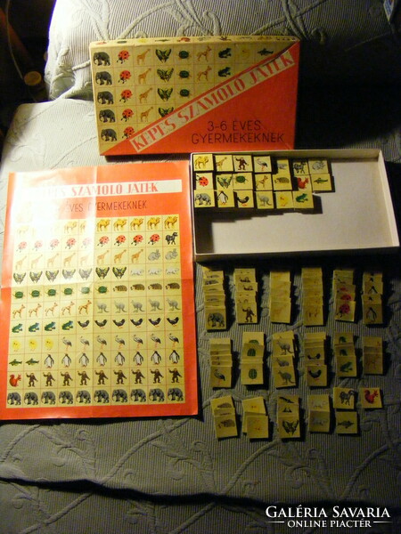Retro animal picture counting game for children aged 3-6