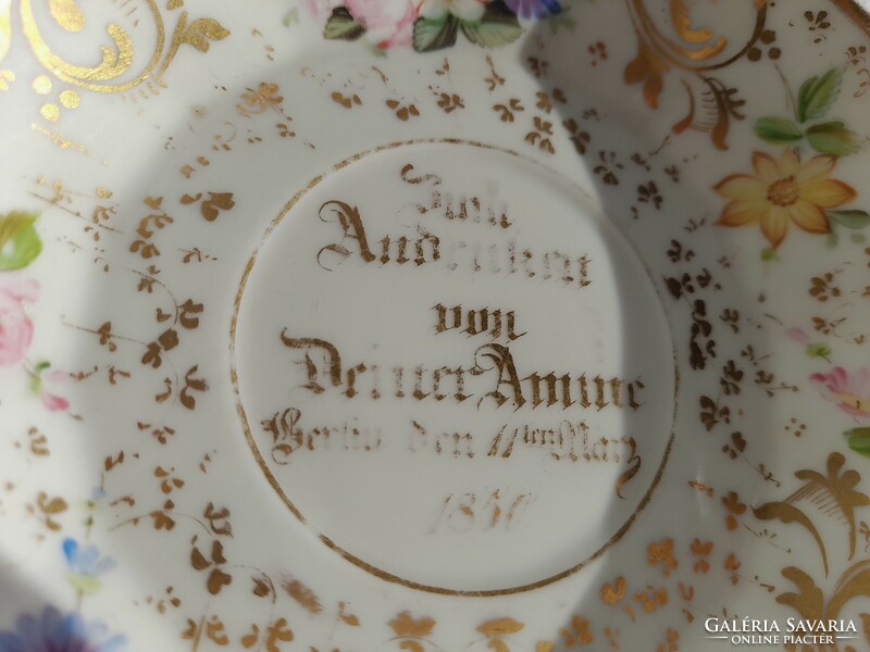 SPM BERLIN biedermeyer gyűjtői csésze és alj, 1850-ből, 174 éves szett!
