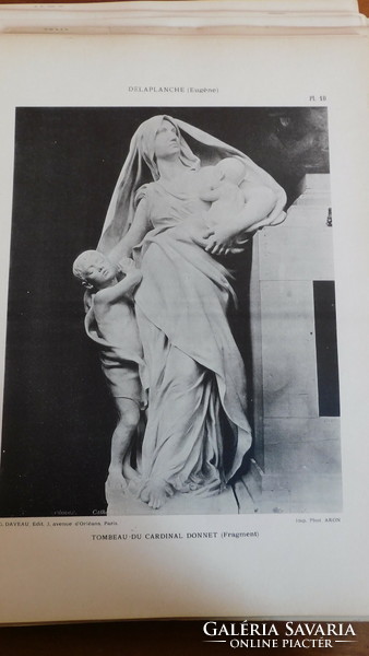 Antik, 1896-os francia album 150 darab műlappal - szobrászat (La sculpture moderne)