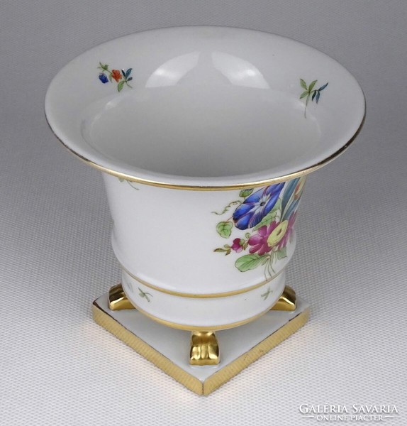 1Q619 Herend porcelain bowl with lion's feet with an old tulip pattern