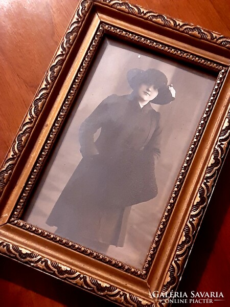 Antique lady's photo in a nice frame, 1920s - 30s