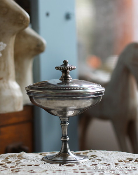 Antique s.Gladvin sheffield, embassy 2315 thick silver-plated, footed, lidded bowl