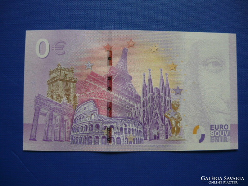 FRANCIAORSZÁG 0 EURO 2023 PÁRIZS-NEW YORK EIFFEL-TORONY SZABADSÁG-SZOBOR USA ZÁSZLÓ! RITKA EMLÉK PAP