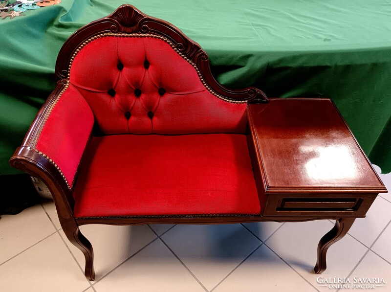 Antique baroque telephone table