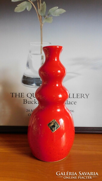 Fire red retro industrial art vase - 24.5 Cm - mid century