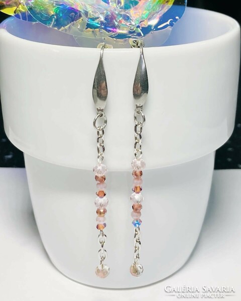 Fairytale stainless steel fairy jewelry set, with Swarovski crystals and polished pearls