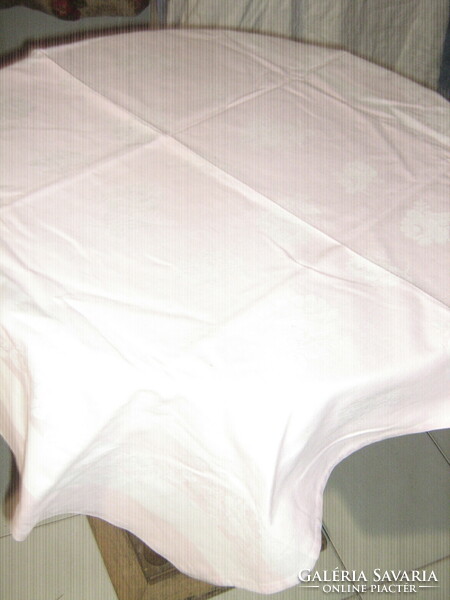 Beautiful antique rosy pastel pink damask tablecloth