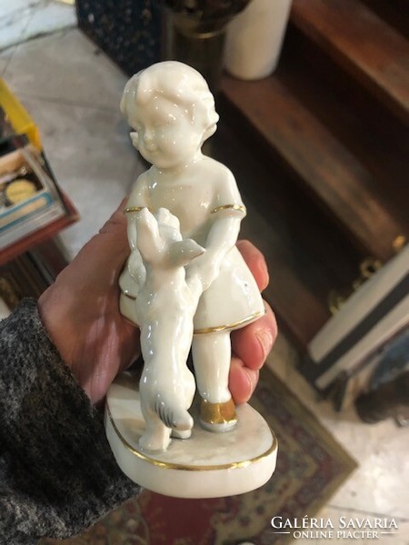 Kunst német porcelán figura, 12 cm-es nagyságú, hibátlan.