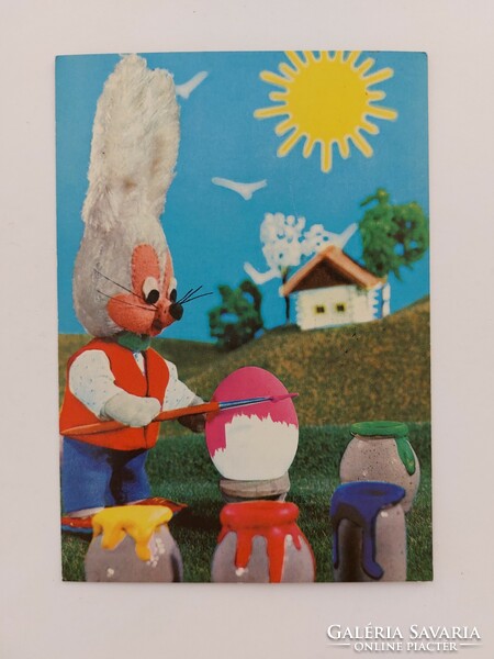 Retro húsvéti képeslap mesefigura 1971