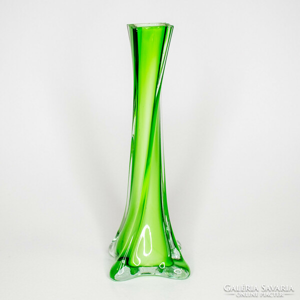 Art deco, handmade colored glass vase