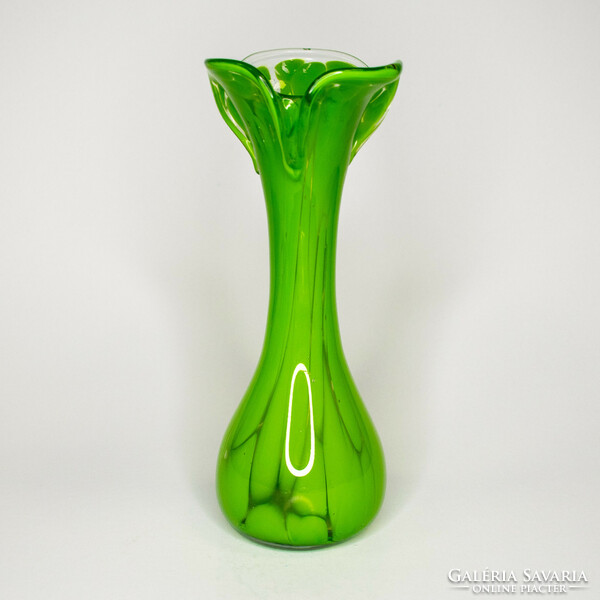 Blown colored glass vase