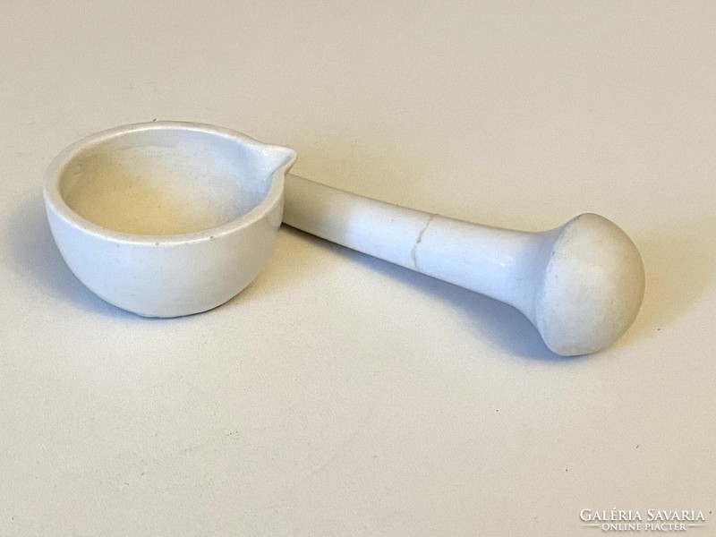 Antique porcelain pharmacy small mortar and pestle together