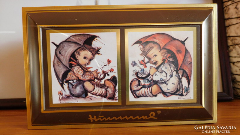 Hummel figurás litografált fémdoboz, E Otto Schmidt Nürnberg