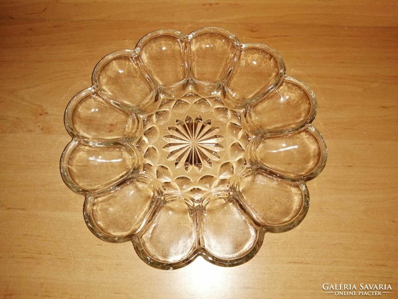 Tojás kínáló üveg tál - átm. 25 cm (b)