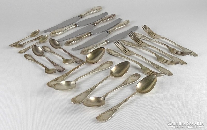 1Q269 old thick silver-plated Russian cutlery set 24 pieces