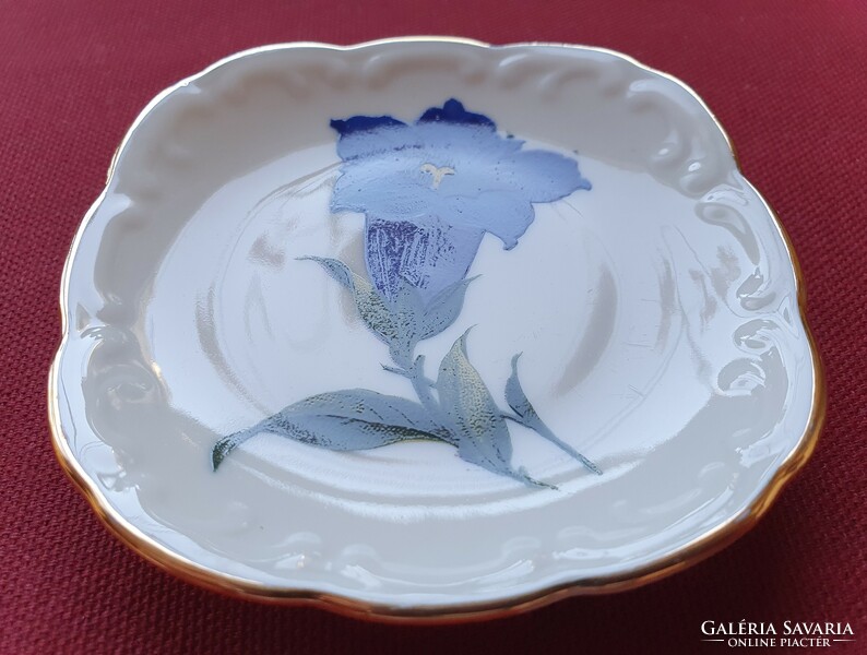 Porcelain bowl plate jewelry holder with bluebell flower pattern can be hung on the wall