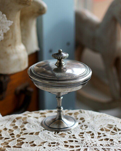Antique s.Gladvin sheffield, embassy 2315 thick silver-plated, footed, lidded bowl