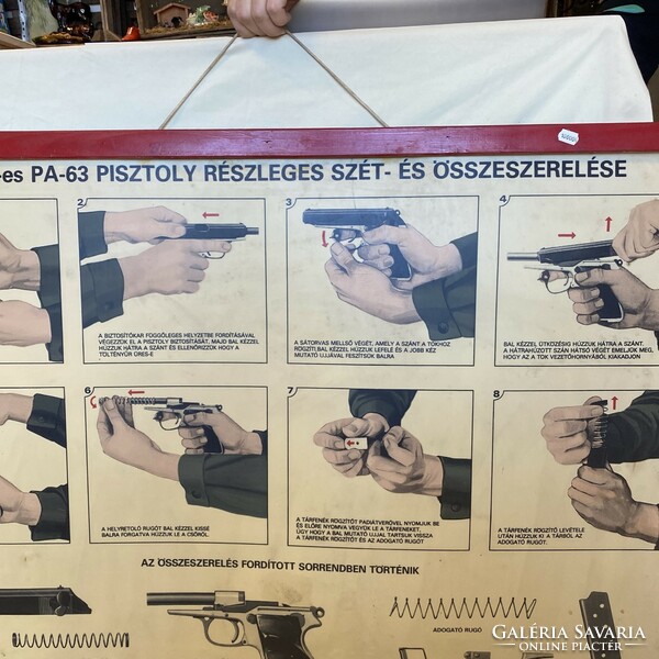 Instructional poster for the assembly of a Pa-63 pistol