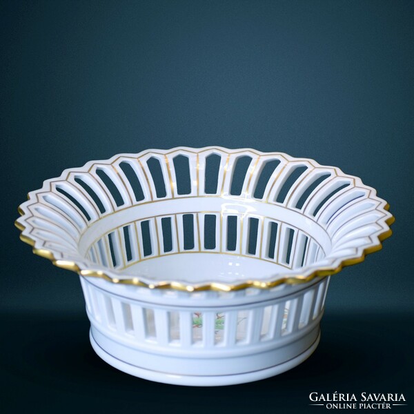 Openwork porcelain basket from Herend